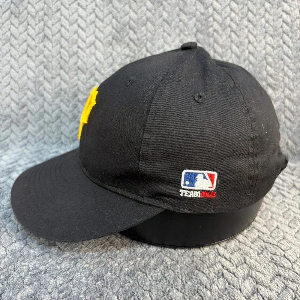 Pittsburgh Pirates MLB OC Sports Youth Black Baseball Hat Yellow P Logo Cap